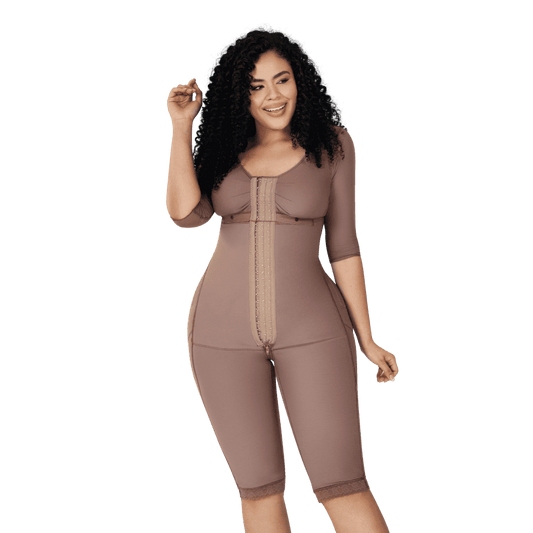 Long Leg Shapewear with Tag, Bust, Sleeves, and Intimate Area Closure